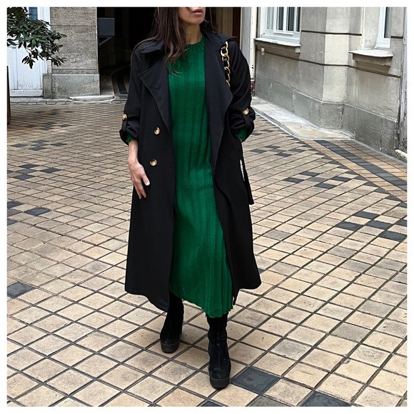 #41 Made in France Fabulous Spring Belted Trench Coat jacket - Picture 9 of 10